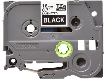 Brother TZe-345 laminált P-touch szalag (18mm) White on Black - 8m