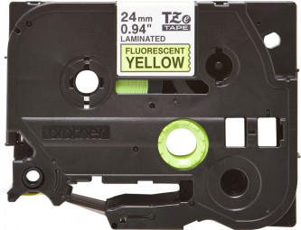 Brother TZe-C51 fluoreszkáló laminált P-touch szalag (24mm) Black on Yellow - 5m