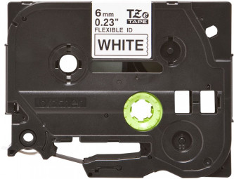Brother TZe-FX211 laminált P-touch szalag (6mm) Black on White - 8m