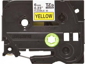 Brother TZe-FX611 laminált P-touch szalag (6mm) Black on Yellow - 8m