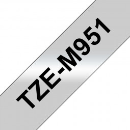 Brother TZe-M951 laminált P-touch szalag (24mm) Black on Matt Silver - 8m
