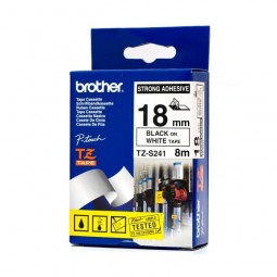 Brother TZE-S241 Strong laminált P-touch szalag (18mm) Black on White - 8m