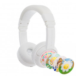 BuddyPhones Play+ Wireless Bluetooth Headset for Kids Snow White