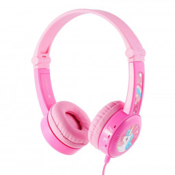BuddyPhones Travel Headset for Kids Light Pink