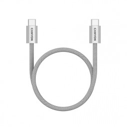 Canyon CND-CCMG60AB15LG OnWire 60MG C-C 60W Magnet Braided cable 1m Light Grey