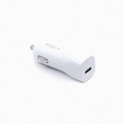 FIXED Car charger with USB-C output and PD support, 18W, white