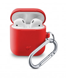 Cellularline Protective cover with carabiner Cellularline Bounce for Apple AirPods 1, 2, red