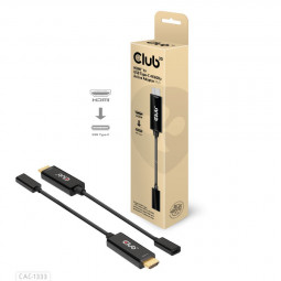 Club3D HDMI to USB Type-C adapter cable Black