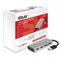 Club3D SenseVision 4port USB3.0 Hub Silver
