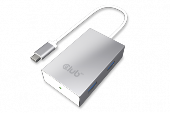 Club3D SenseVision USB3.0 Type C - 4xUSB3.0 A Hub Silver