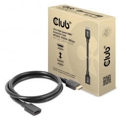 Club3D Ultra High Speed HDMI Extension Cable 4K120Hz 8K60Hz 48Gbps M/F 1m Black
