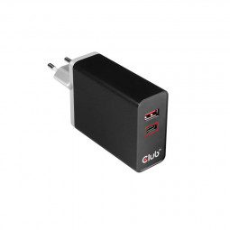 Club3D USB Type A and C Dual Power Charger up to 60W Black