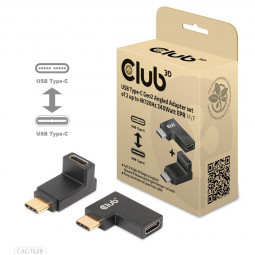 Club3D USB Type-C Gen2 Angled Adapter set of 2 up to 4K120Hz 240Watt EPR M/F