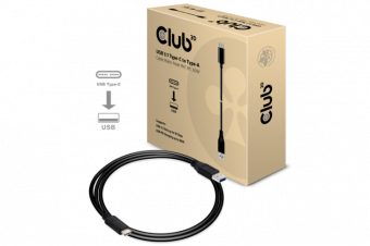 Club3D USB3.1 Type-C - USB3.1 Type-A kábel 1m Black