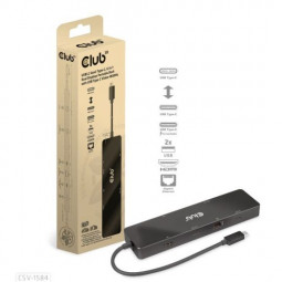 Club3D USB3.2 Gen2 Type-C 6-in-1 Dual Displays Portable Dock with USB Type-C Video 4K60Hz