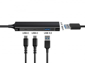 Conceptronic  4-Port USB-C HUB Black
