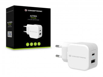Conceptronic  ALTHEA09W 2-Port 20W USB PD Charger Adapter White