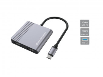 Conceptronic  DONN13G 4in1 USB3.2 Gen 1 Docking Station Grey