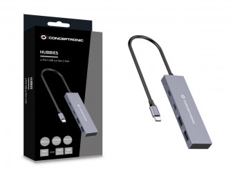 Conceptronic  HUBBIES13G 4-Port USB3.2 Gen 2 Hub Silver