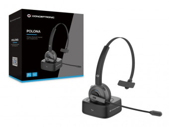 Conceptronic  POLONA03BD Bluetooth Mono Headset with Charging Dock Black