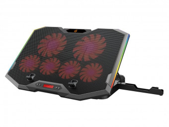 Conceptronic  THYIA01B ERGO RGB 6-Fan Gaming Laptop Cooling Pad with Mobile Holder Black