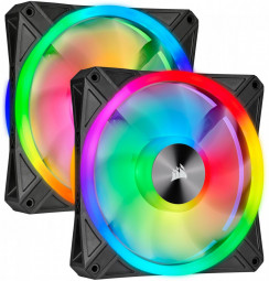 Corsair iCUE QL140 RGB PWM Dual Fan Kit with Lighting Node CORE