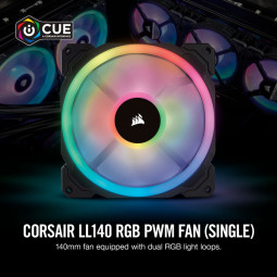 Corsair LL140 RGB 140mm Dual Light Loop RGB LED PWM Single pack