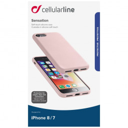 Cellularline Crotective Silicone Case Sensation for Apple iPhone 6/7/8/SE (2020), Old Pink