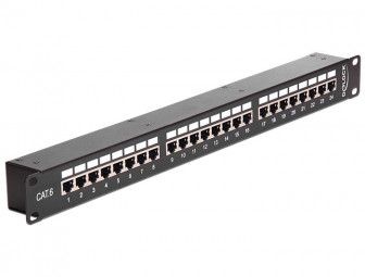 DeLock 19″ Coupler Patch Panel 24 Port Cat.6