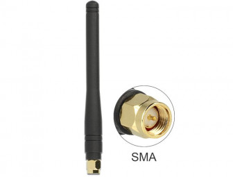 DeLock 433 MHz Antenna SMA 2.5 dBi Omnidirectional Flexible Rubber