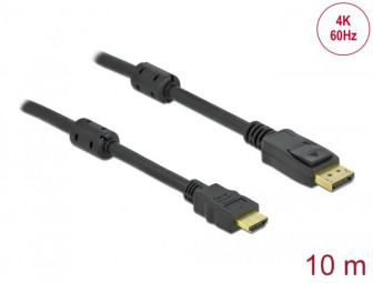 DeLock Active DisplayPort 1.2 to HDMI Cable 4K 60Hz 10m Black