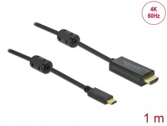 DeLock Active USB Type-C to HDMI Cable (DP Alt Mode) 4K 60 Hz 1m Black