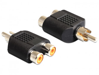 DeLock Adapter 2x RCA female > 1x RCA male