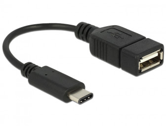 DeLock Adapter cable USB Type-C 2.0 male > USB 2.0 type A female 15cm Black