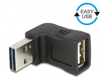 DeLock Adapter EASY-USB 2.0-A male > USB 2.0-A female angled up / down