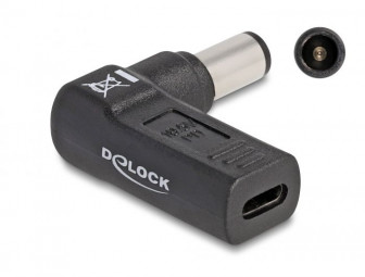 DeLock Adapter for Laptop Charging Cable USB Type-C™ female to Dell 7.4 x 5.0 mm male 90° angled Black