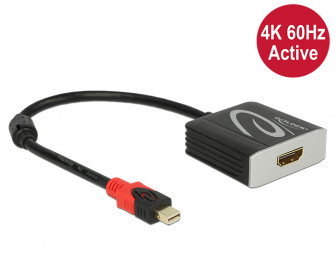 DeLock Adapter mini Displayport 1.2 male > HDMI female 4K 60 Hz Active
