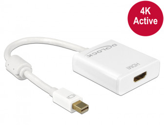 DeLock Adapter mini Displayport 1.2 male > HDMI female 4K Active White