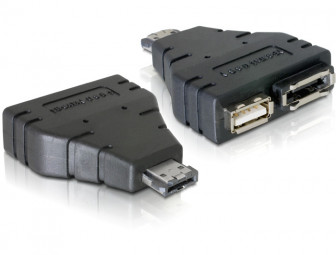 DeLock Adapter Power-over-eSATA > 1x eSATA and 1x USB