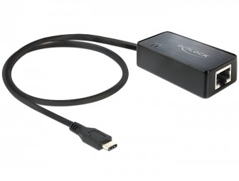 DeLock Adapter SuperSpeed USB (USB 3.1, Gen 1) with USB Type-C male > Gigabit LAN 10/100/1000 Mb/s
