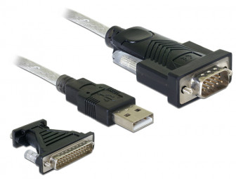 DeLock Adapter USB 2.0 > 1x Serial DB9 + Adapter DB25