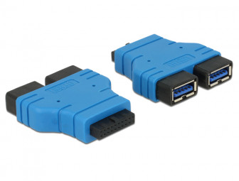 DeLock Adapter USB 3.0 pin header female > 2x USB 3.0 Type-A female parallel