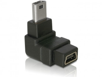 DeLock Adapter USB-B mini 5pin male/female 90°angled