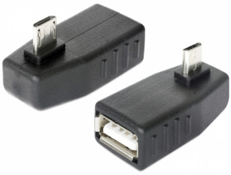 DeLock Adapter USB micro-B male > USB 2.0-A female OTG 90° angled