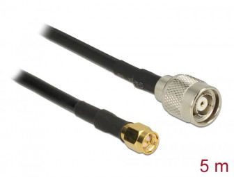 DeLock Antenna Cable RP-TNC plug > SMA plug RG-58 C/U 5m Black