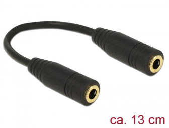 DeLock Audio Stereo Jack 3.5 mm 4 pin female > female 13cm adapter