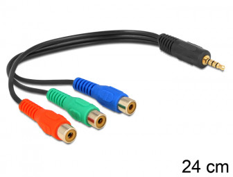 DeLock Cable 3x RCA female > Stereo plug 3.5mm 4 pin