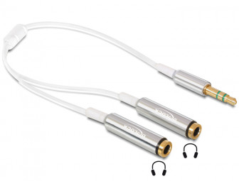 DeLock Cable audio splitter stereo jack male 3.5 mm 3 pin > 2x stereo jack female 3.5 mm 3 pin 25cm