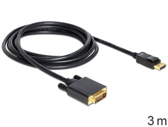 DeLock Cable Displayport 1.3 male > DVI 24+3 male passive 3m Black