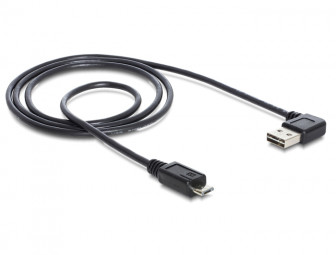 DeLock Cable EASY-USB 2.0 Type-A male angled left / right > USB 2.0 Type Micro-B male 1m